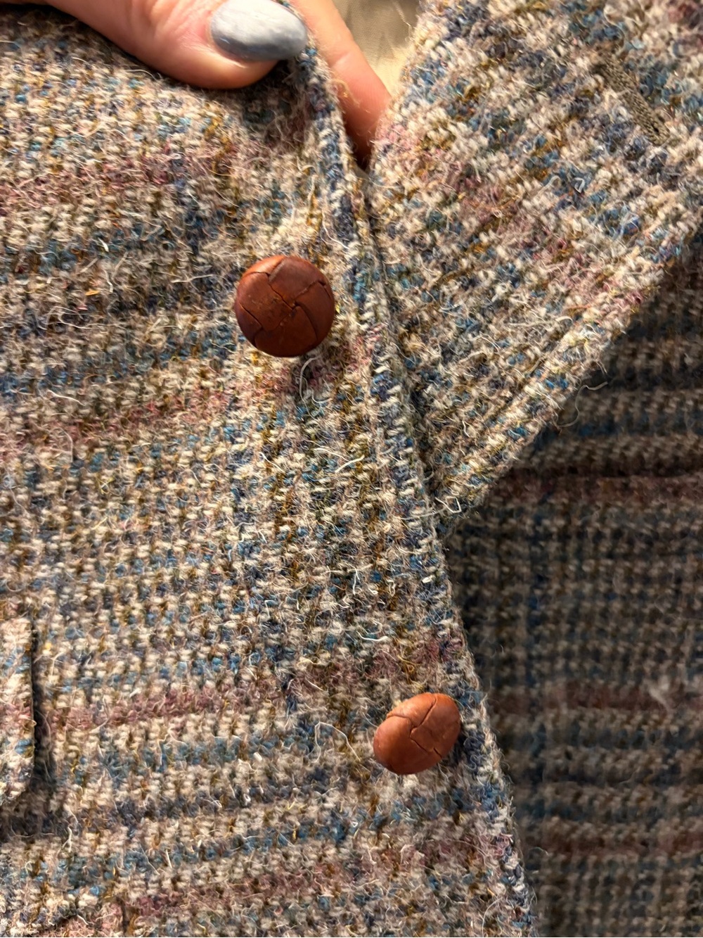 Vintage Polo by Ralph Lauren Plaid Wool Blend Hacker Blazer in Brown Multi - Picture 4 of 8